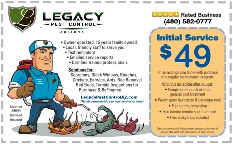 Legacy Pest Control $49 initial service coupon